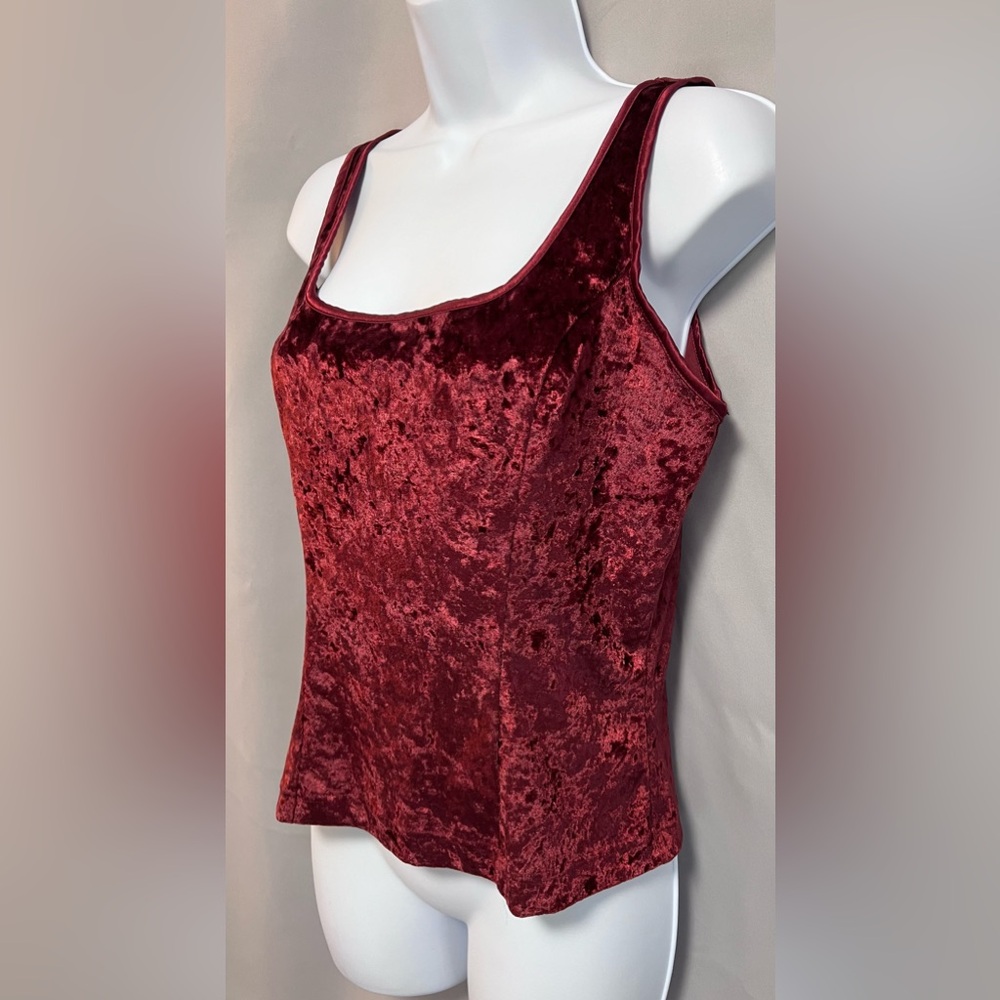 Vintage 90s Red Velvet Tank Cami Top Womens‎ Sz Medium Goth Fairy Grunge Witchy - Picture 2 of 9